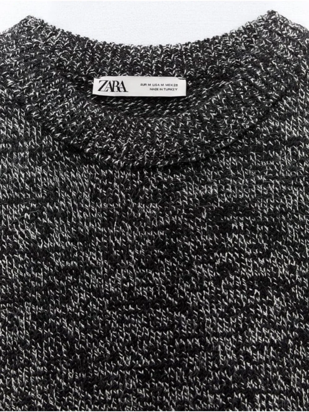 Zara OVERSIZED TWISTED YARN KNIT VEST. Black/White. Size S. New with Tags.